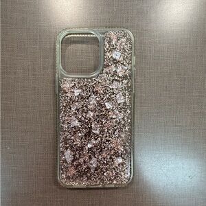 Sparkling Silver & Pink iPhone 14 Pro Max Case